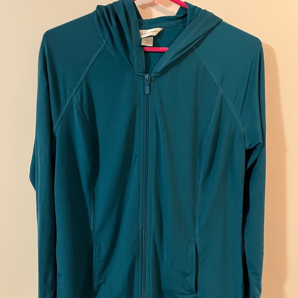 Christopher and Banks medium Teal Zip-Up Hoodie athletic workout